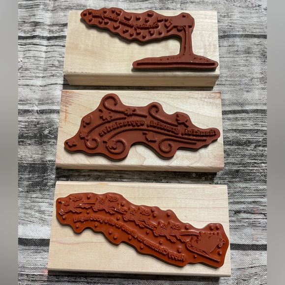 Retired Stampin’ Up!  Wandering Words Set of 4 rubber stamps great condition - Picture 4 of 4